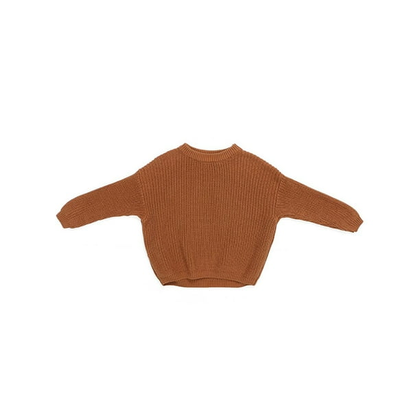 Toddler Baby Sweaters 1-5T Kids Boy Girl Fall Winter Long Sleeve Knitted Pullover Thick Top Solid Clothes